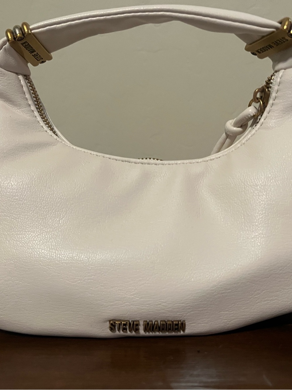 Steve Madden Cream Shoulder Hobo with Gold Hardware